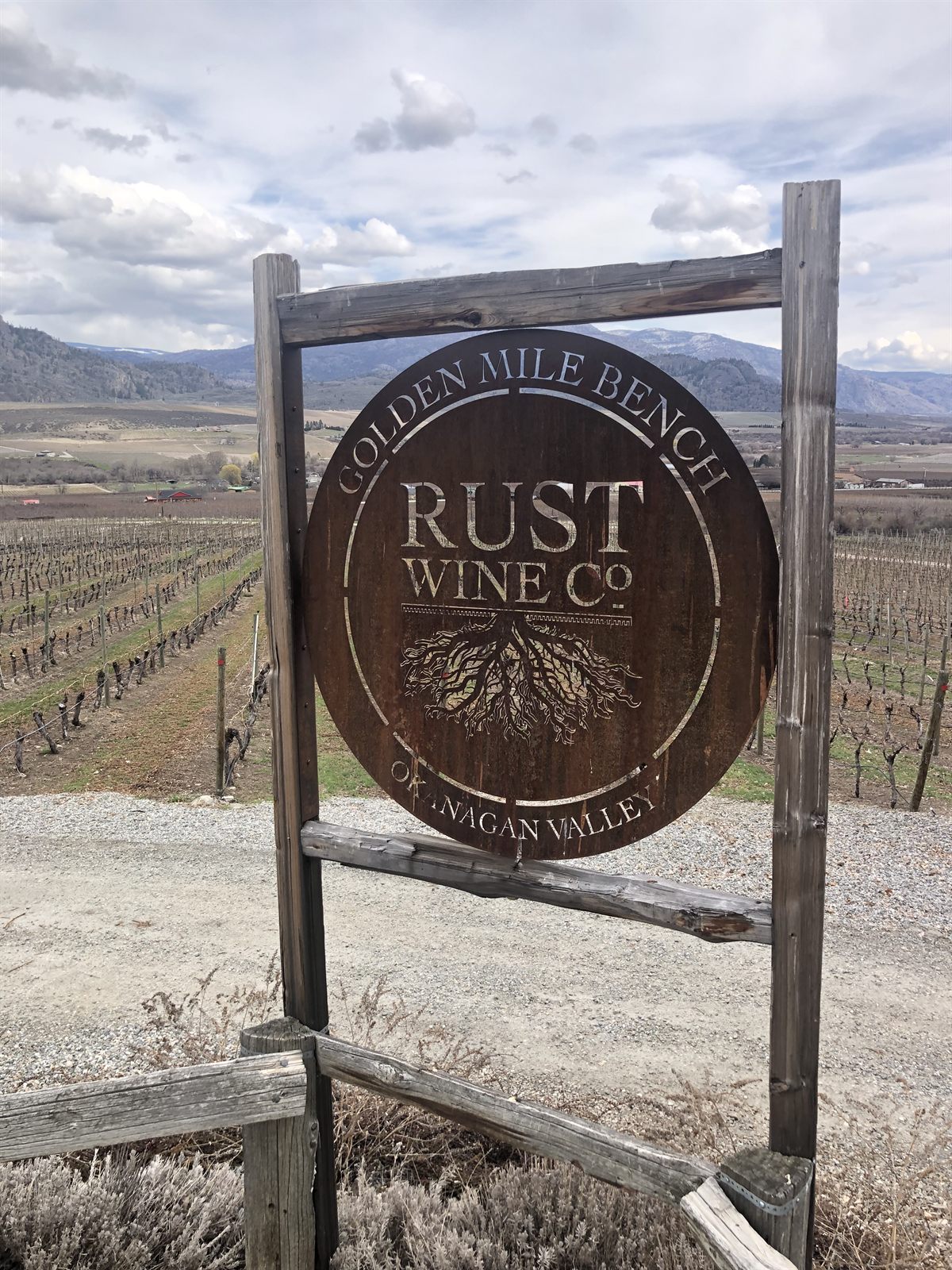 A winery sign on the Golden Mile Bench in the South Okanagan.